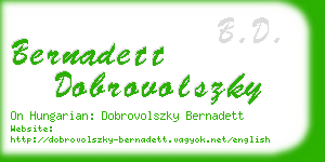 bernadett dobrovolszky business card